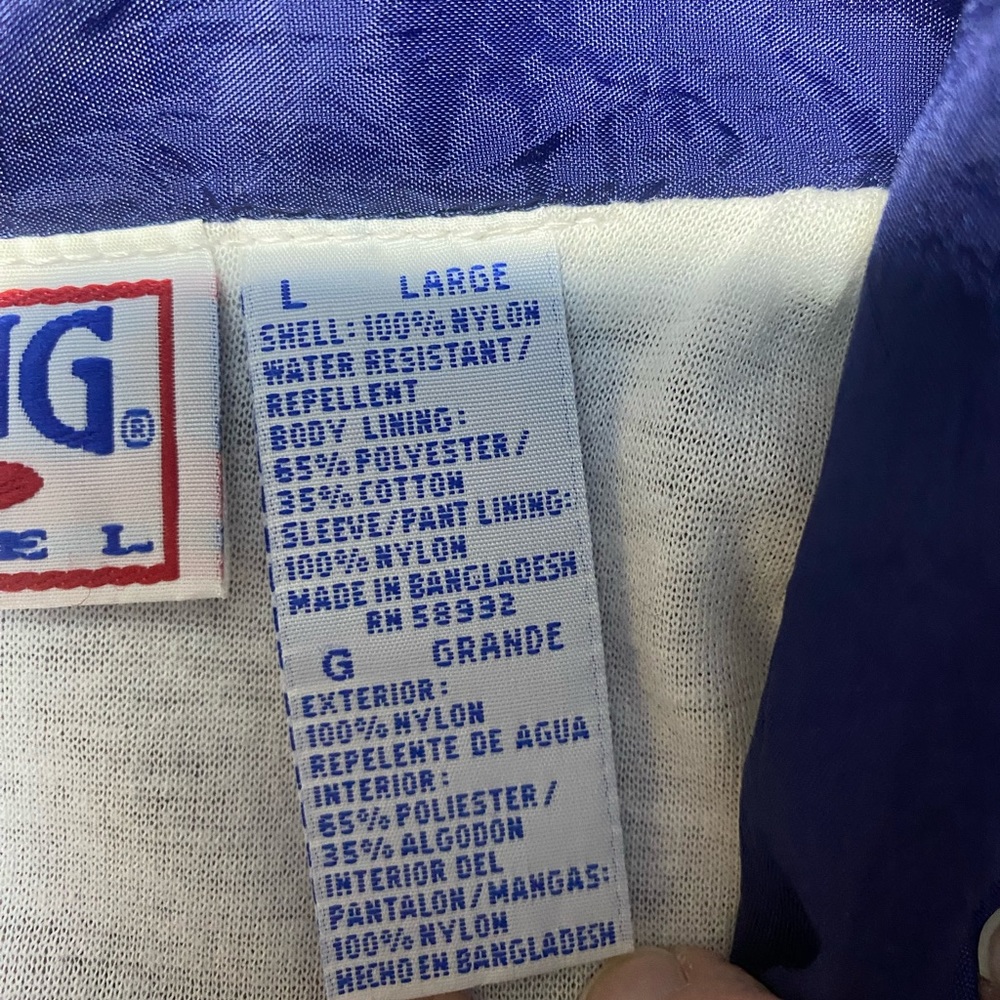 Spalding windbreaker track suit jacket, lined full‎ zip unisex size large - Picture 7 of 10